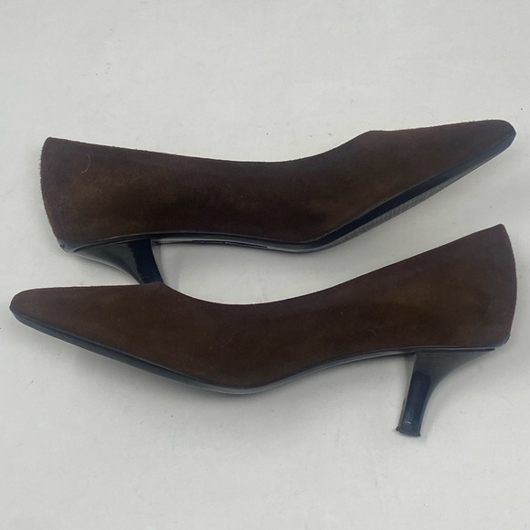 Salvatore Ferragamo Pumps Heel Brown Suede Sz 5 - Picture 12 of 16